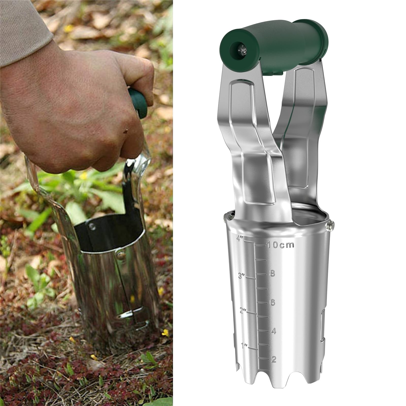 FLORA GUARD Plantoirs à bulbes - Accessoire idéal pour la pose de bulbes, Transplanteur de jardin (Vert)