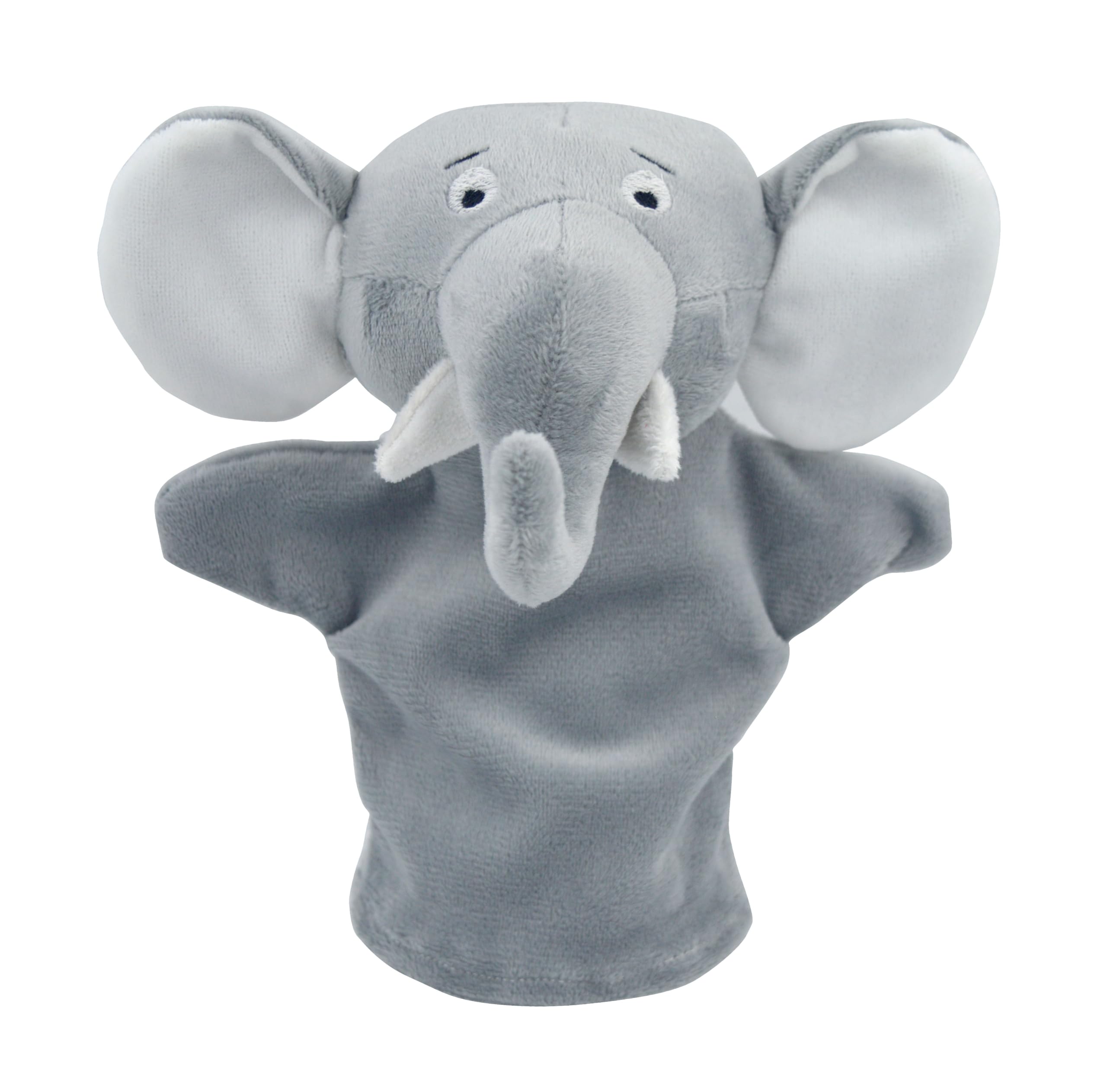 Animal Hand Puppet for Kids - Educational Storytelling Interactive Plush Animal Hand Puppet for Learning (4-8 inches) (Elephant)