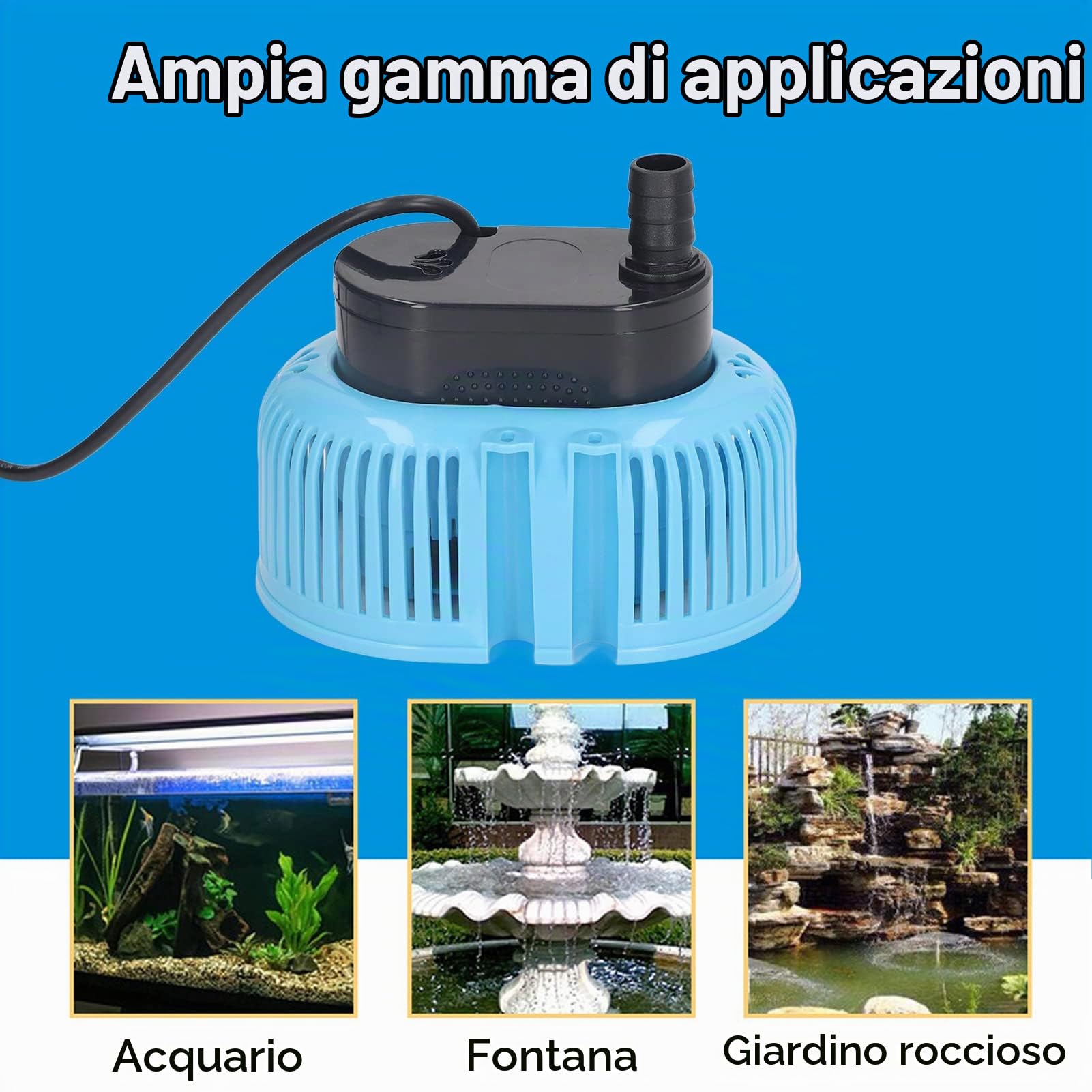 Pompa di Copertura per Piscina Fuori Terra, 75 W 850 GPH Pompa Ad Acqua con Cavo 25 Piedi e Tubo di Drenaggio 16,4 Piedi, Pompa Dell'acqua per il Drenaggio della Piscin