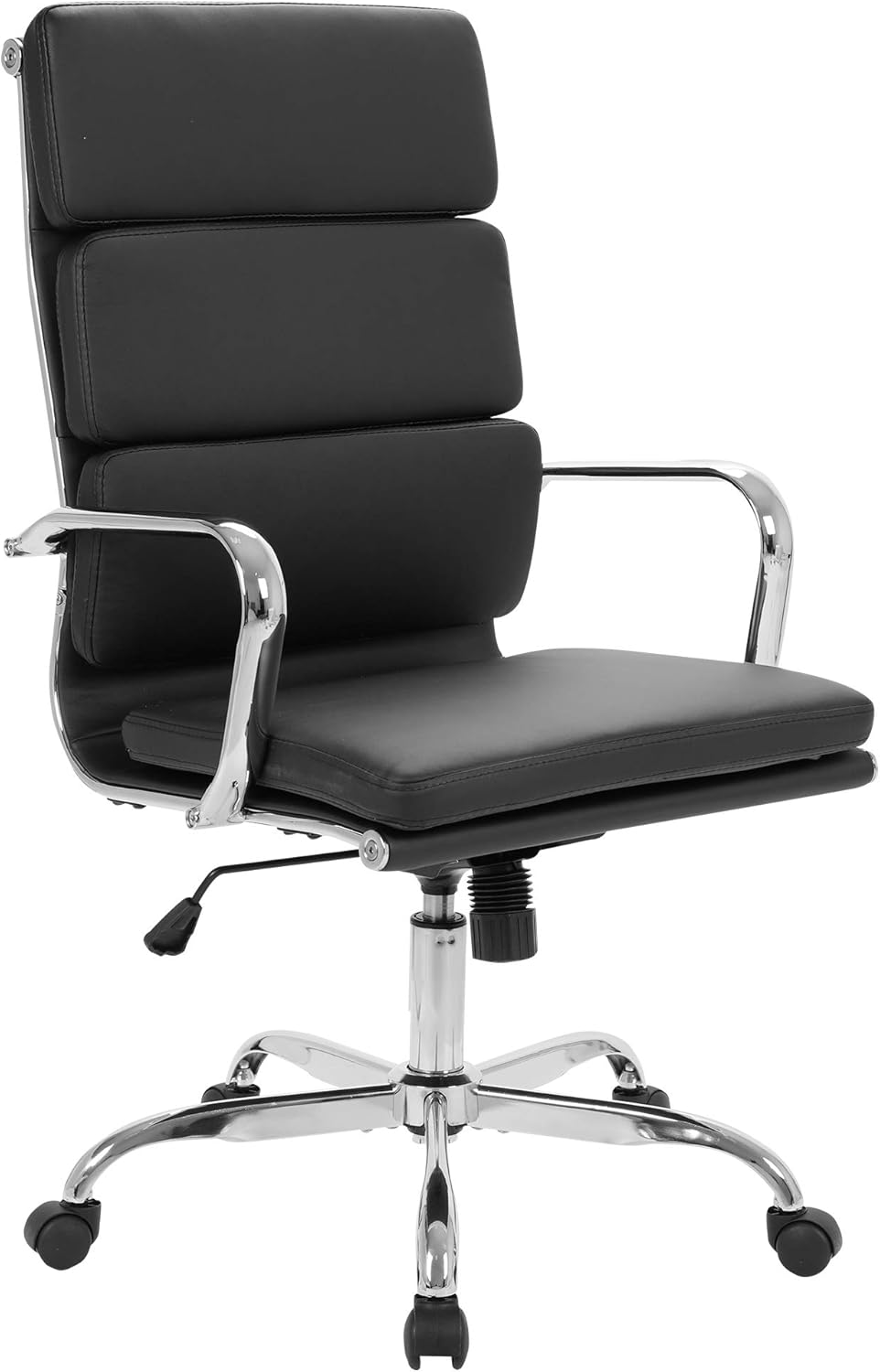 LANDSUN Executive Office Chair Leather High Back Home Swivel Desk Chair with Wheels and Armrests Soft Padded Adjustable Height Black : Office Products