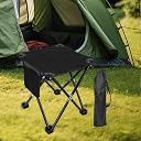 MAPPLE CREATION Portable Camping Stool Footrest Compact Foot Rest Stool for Park Lawn BBQ Black| Camping Chair | Folding Camping Chair gallery image