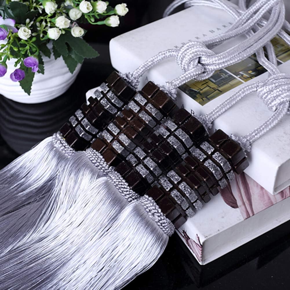 1 Pair High-Grade Double Balls Curtain Buckle Tassels Curtain Tiebacks Drape Decorative Curtain Holdbacks Curtain Tassel Rope Tiebacks (Beige)