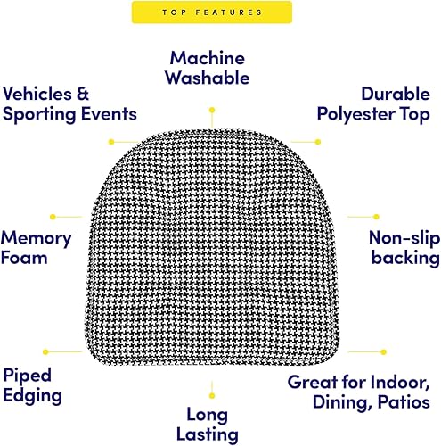 Miniatura 5 de Sweet Home Collection - Cojín de asiento de espuma viscoelástica y respaldo de caucho antideslizante con capitoné para silla, cojín en U, 17x16