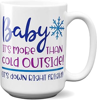 White Color Cold Winter Coffee Mug 15 oz Winter Baby Gift Frigid Snow Tea Cup