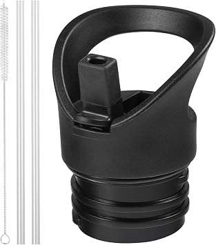 Straw Lid for Hydro Flask Standard Mouth Water Bottle, Sport Cap Replacement Top Accessory with Straw and Fixed Handle for HydroFlask