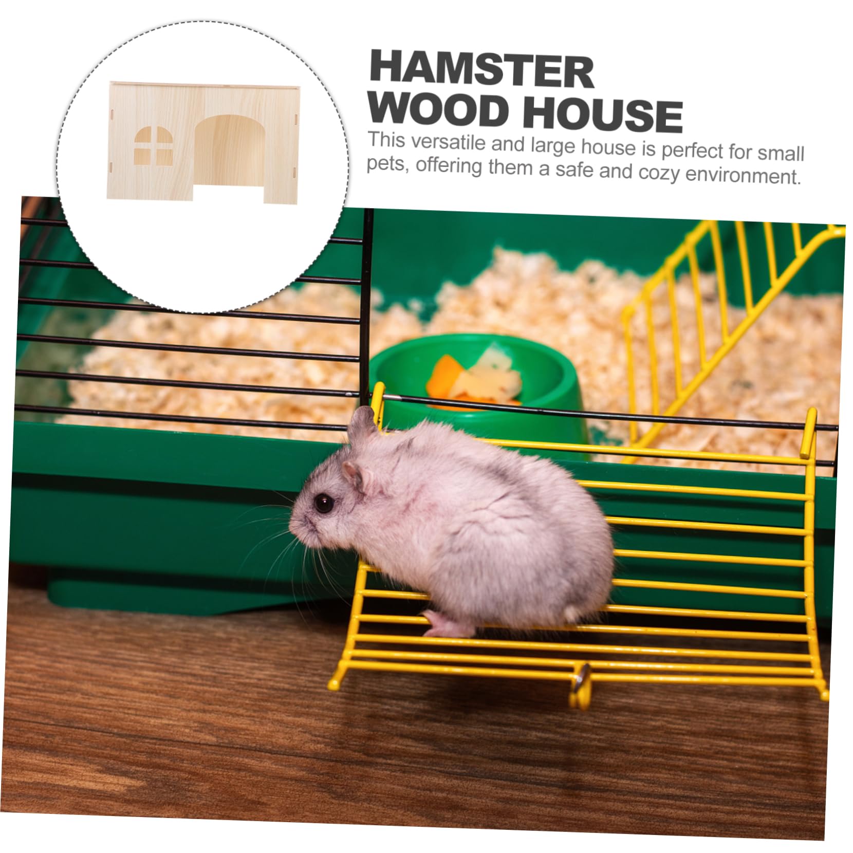 Sosoport Meerschweinchen Holzhaus aus Naturholz Spiel- und Versteckhaus mit Klettermöglichkeiten Haustier Wohnung für Hamster Eichhörnchen und Kleine Nagetiere Kleintier Zubehör für Innenbereich