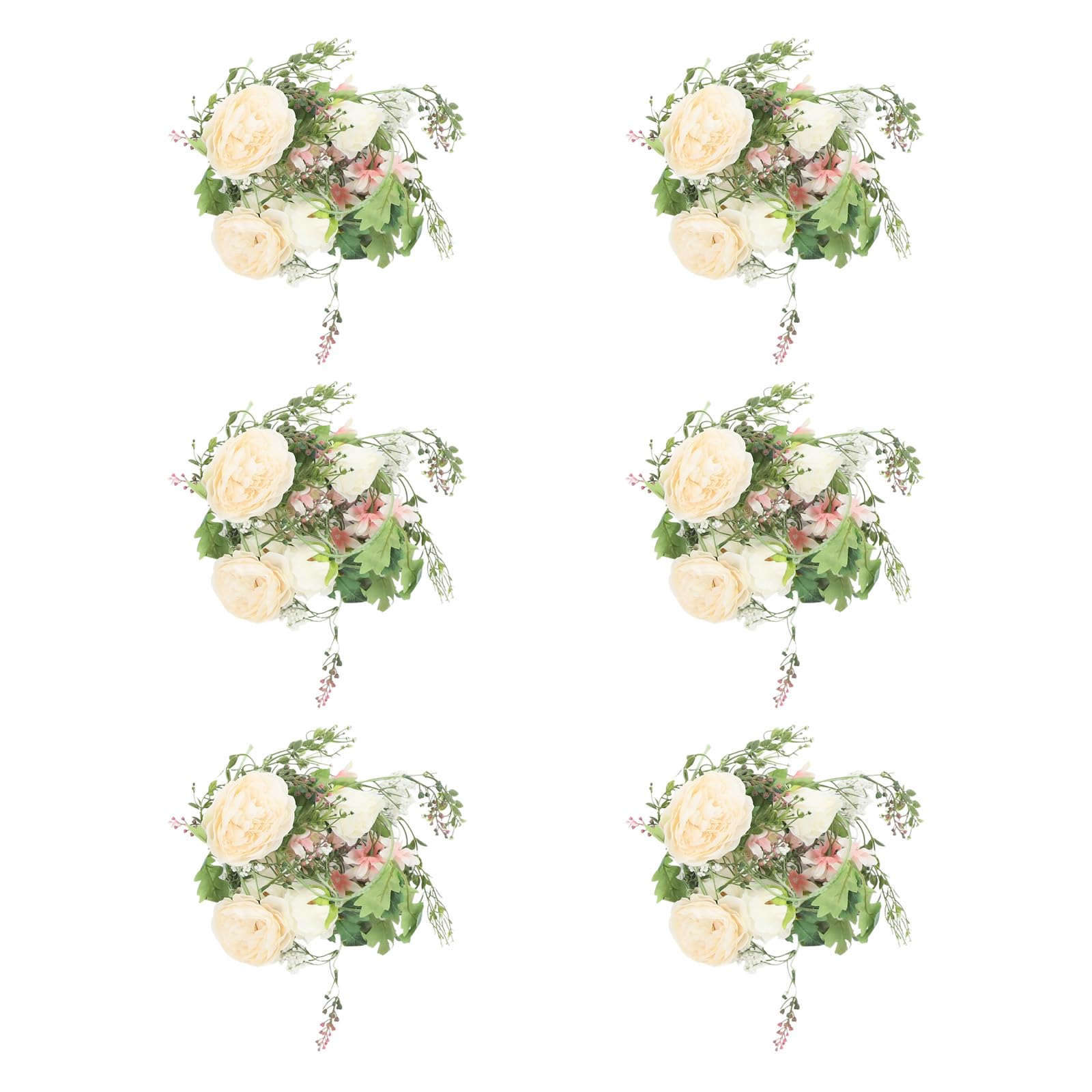 Blumengirlande Dekorative Kunstblumen Kunstblumengirlande Künstlich Rose Wohnraumdekoration 6 Stück,1.8m für Tür, Hochzeit, Party, Wand - Champagner, Grün