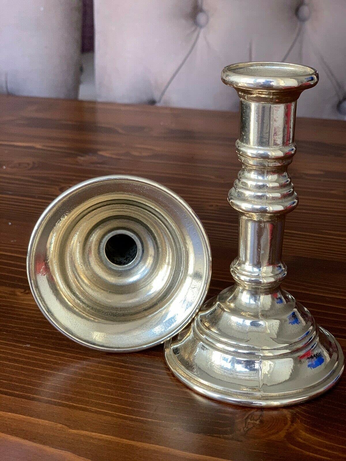 2 x Kerzenleuchter Messing Gold 14 cm Kerzenständer Kerzenhalter Barock jugendstill Tischleuchter Tischdeko 80403