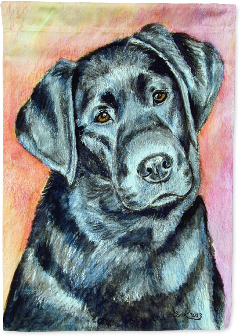 Caroline's Treasures 7177CHF Black Labrador House Flag Large Porch Sleeve Pole Decorative Outside Yard Banner Artwork Wall Hanging, Polyester, House Size, Multicolor