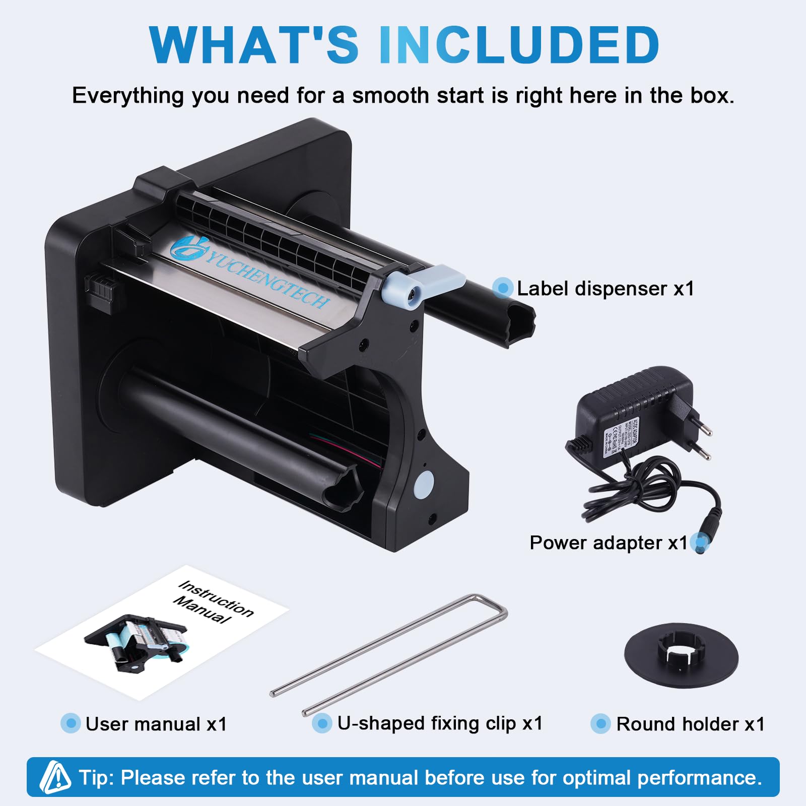 YUCHENGTECH Distributore Automatico di Etichette Regolabile a 3 Velocità | Dispenser Etichette Adesive Larghezza 20-130 mm Lunghezza 20-130 mm per Etichette Autoadesive/PET/PVC