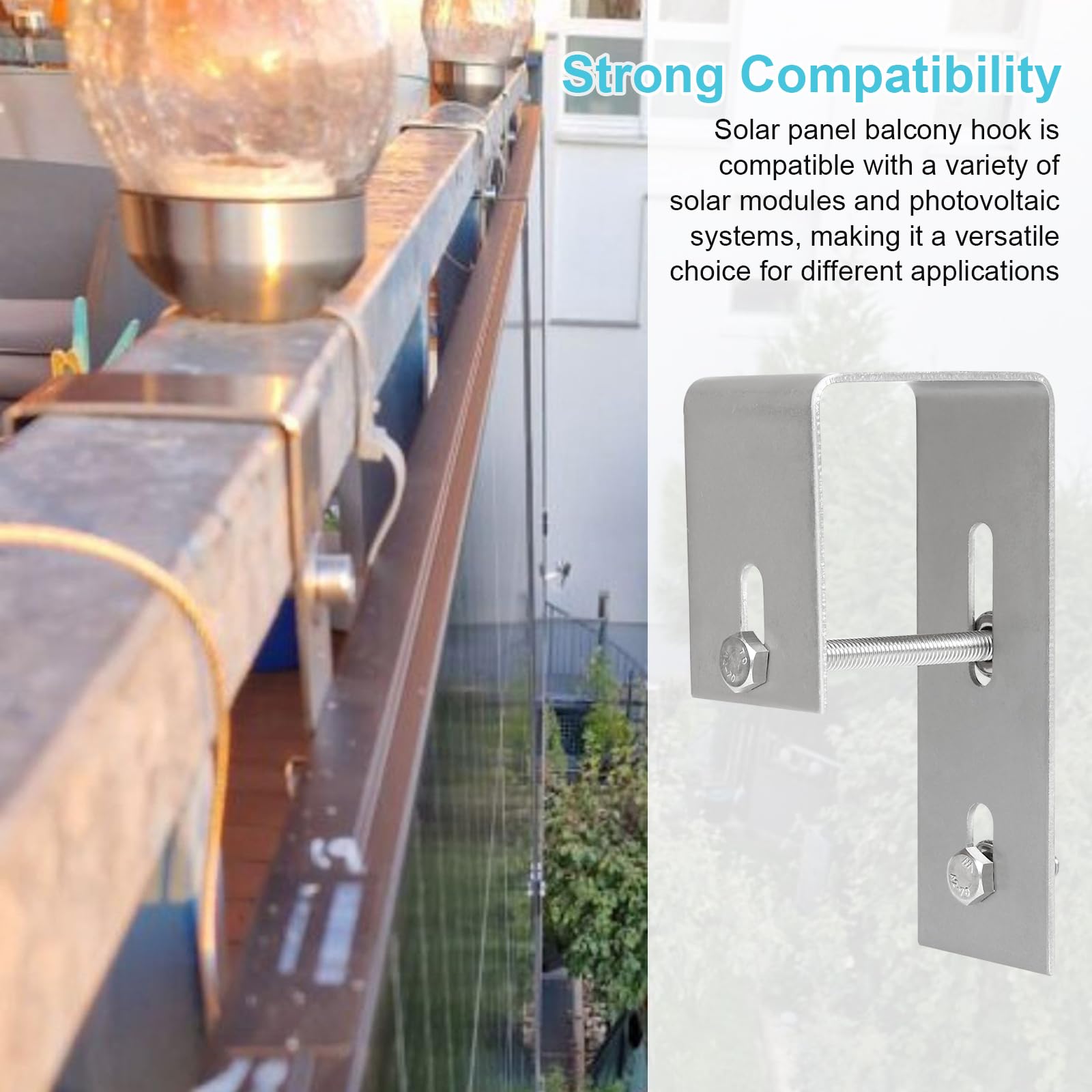 Supporto per pannello solare in acciaio inox per balcone