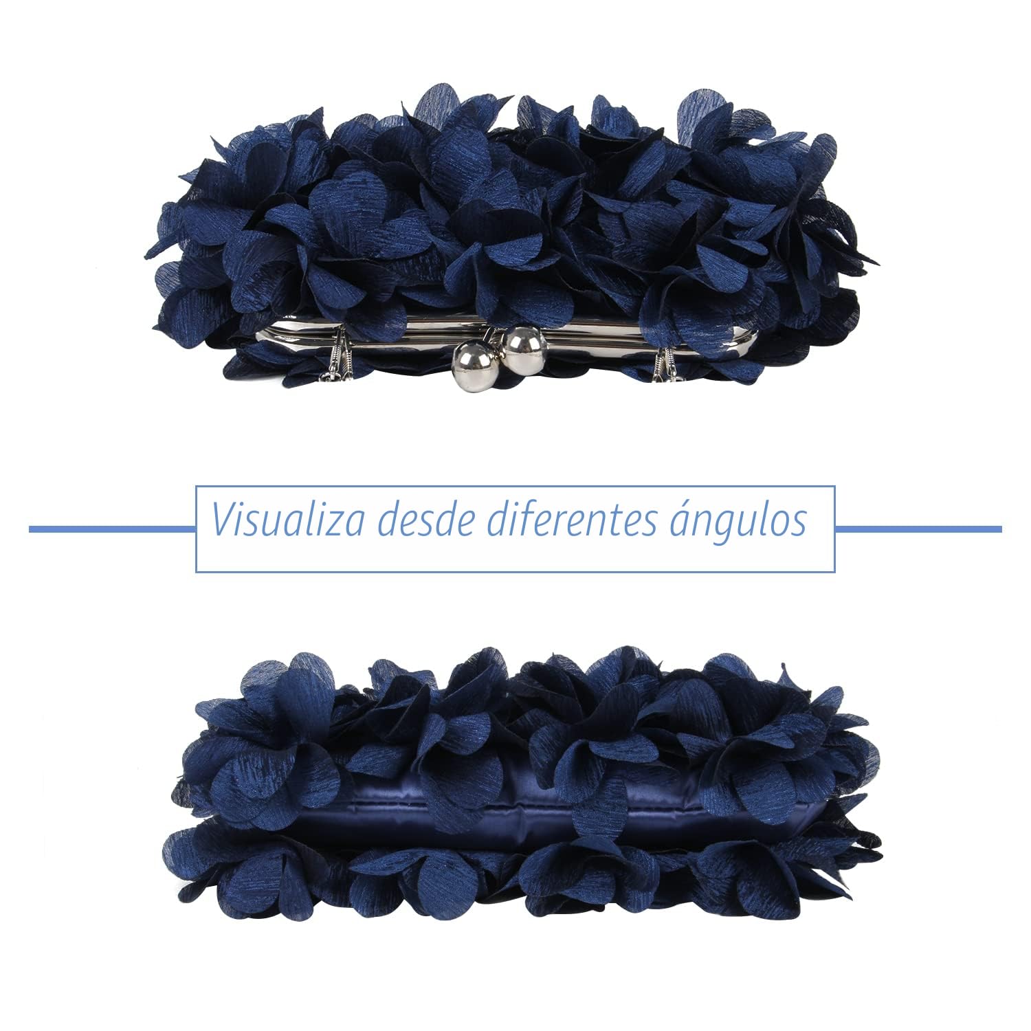 SUKUTU Bolso de Mano de Noche para Mujer Bolso de Noche con Flores Bolso de Hombro con Cadena para Fiesta de Boda para Mujer, Monedero