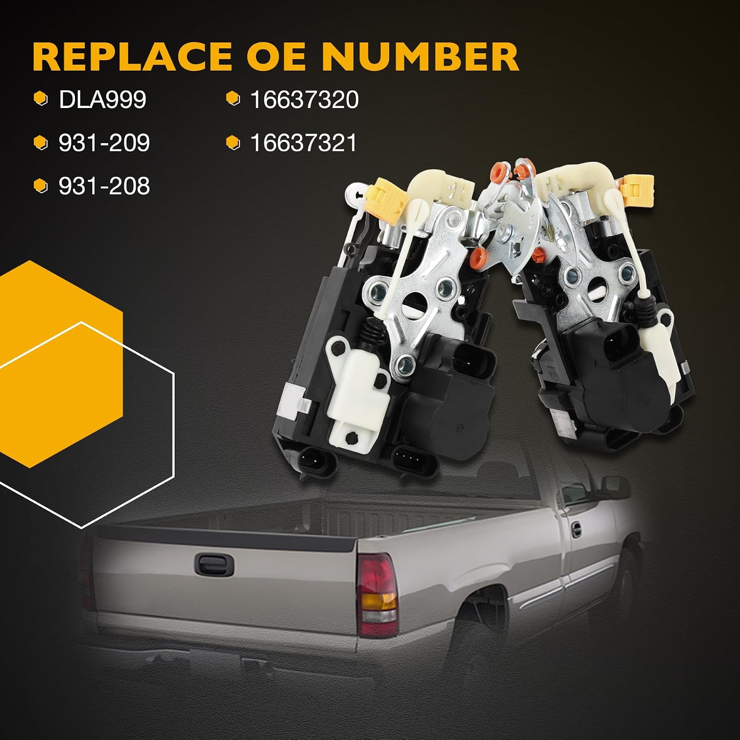 Door Lock Latch Actuator Front Left and Right, Front Driver and Passenger Side, Compatible with 1999-2000 Chevrolet Silverado Suburban Tahoe GMC Sierra Yukon, Replaces# DLA999 931-209 16637321