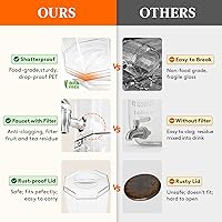 Vista 4 de Lifewit 1 Gallon Drink Dispenser for Parties 2 Pcs, 4L Plastic Beverage Container with Stand for Juice/Tea/Soda & Lemonade, Clear Water Pitcher with