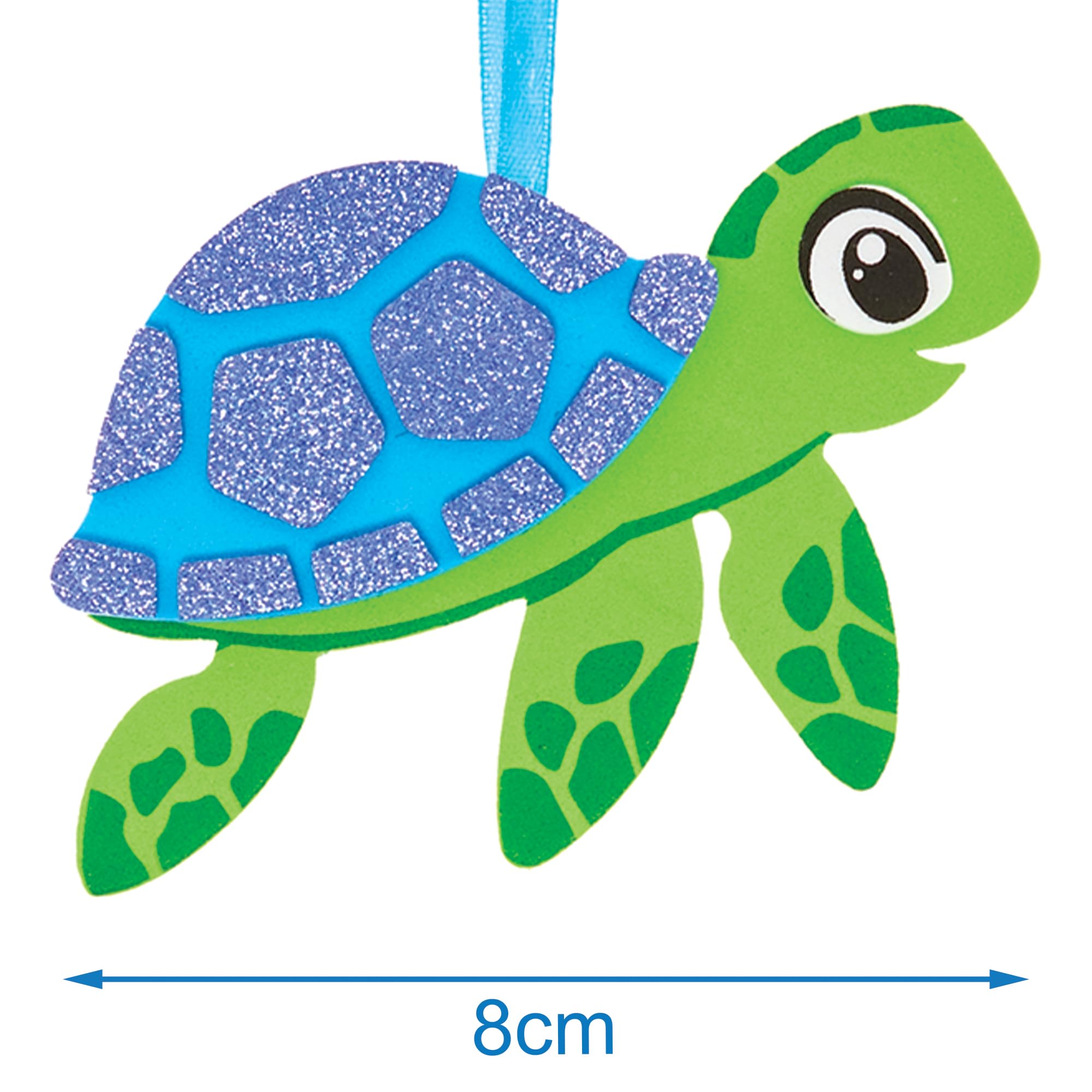 Baker Ross FN189 Turtle Mix & Match Bag Dangler Kits - Pack of 6, Keyring Craft Kits for Kids, Multicolour, 8cm - Image 4