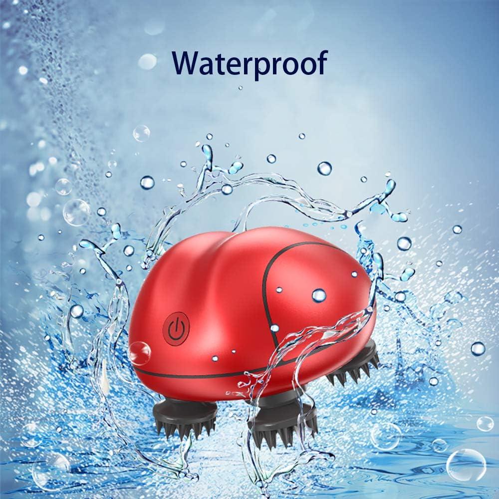 Cover Waterproof, Mini Stress, Rechargeable Electric Scalp Head Massager Use for Full Body Muscles or Shoulder Pain Release,