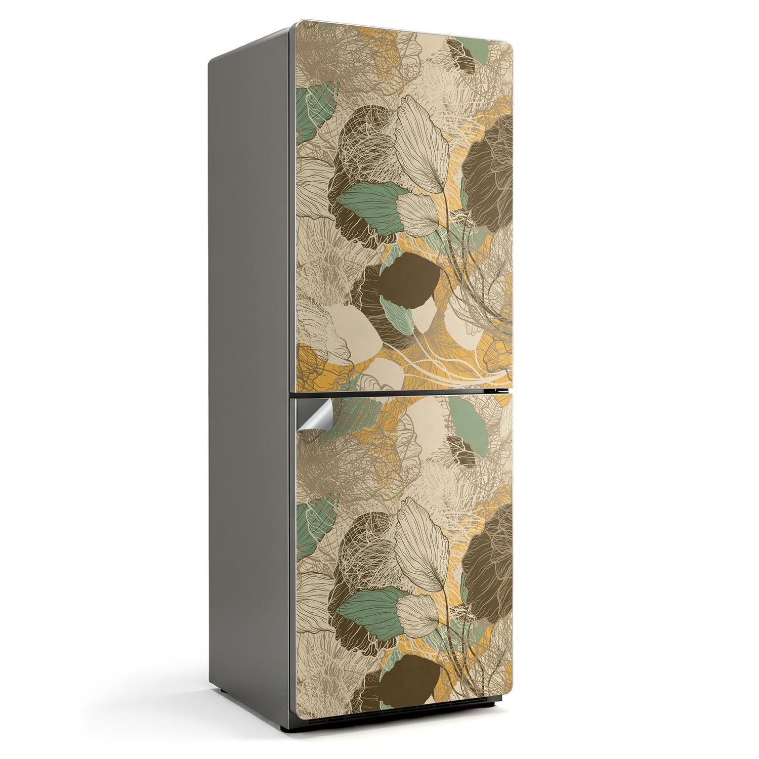 Autocollant pour réfrigérateur 70x190 cm haut de gamme habillage intégral motifs végétaux