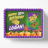 Takis Crunchy Fajitas Edible Cake Image Topper Personalized Birthday Cake Banner 1/4 Sheet