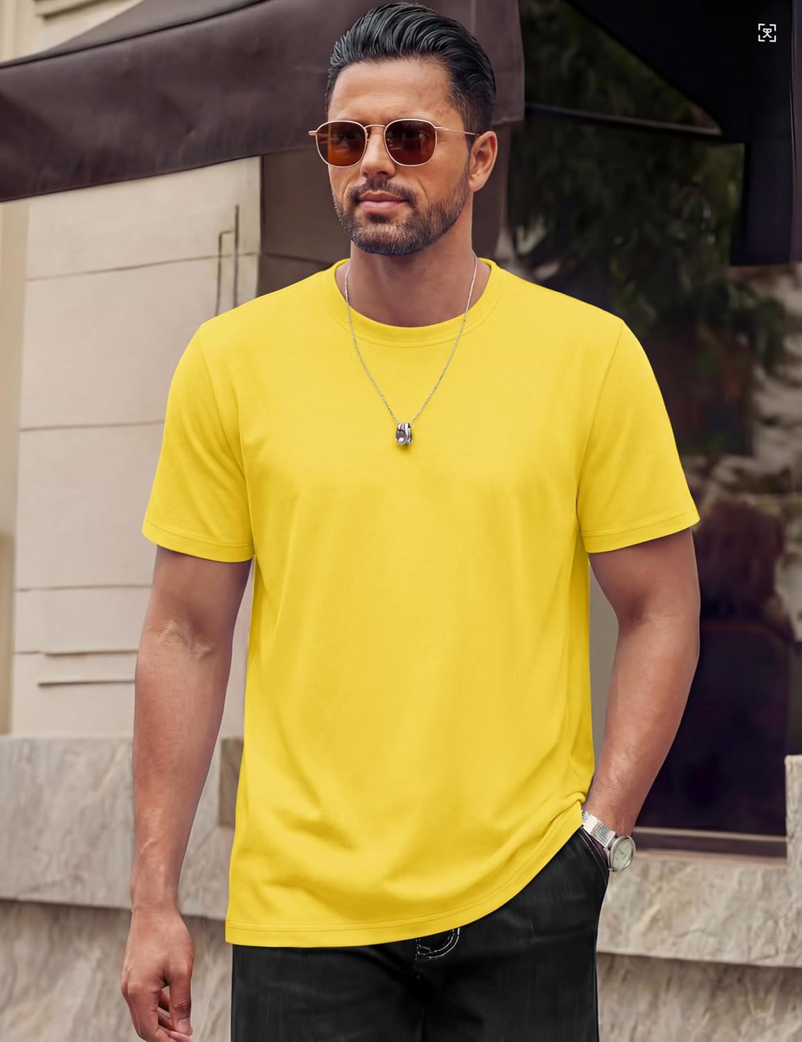 TACVASEN Mens Cotton T Shirt Casual Summer Tshirt Crew-Neck Short Sleeve Soft Tee Classic Basic T-Shirt