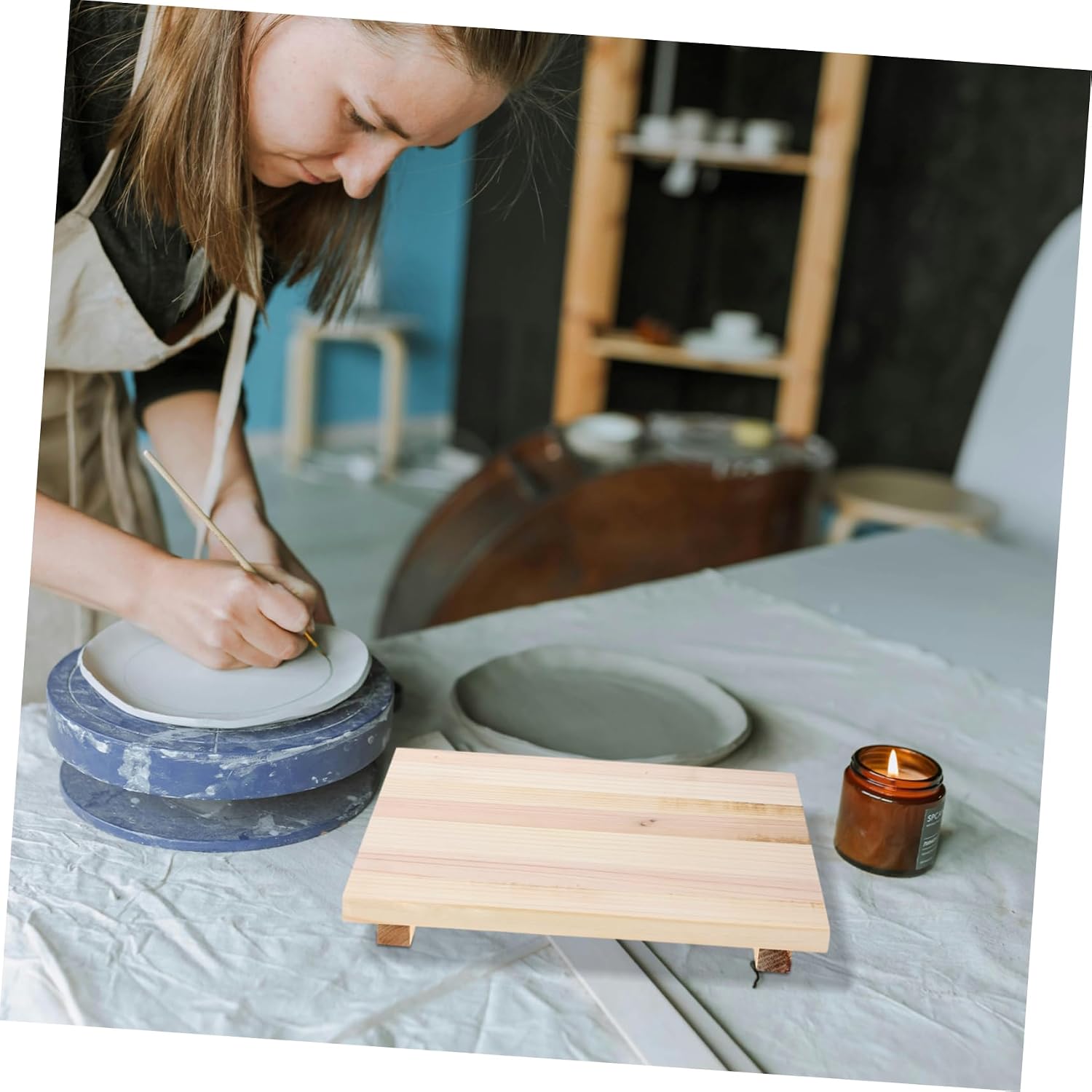 DIYEAH 2Pcs Wooden Clay Drying Boards for Pottery Durable Sculpting Surface Smooth Finish Reliable Pottery Tools and Supplies for Ceramic Art Projects