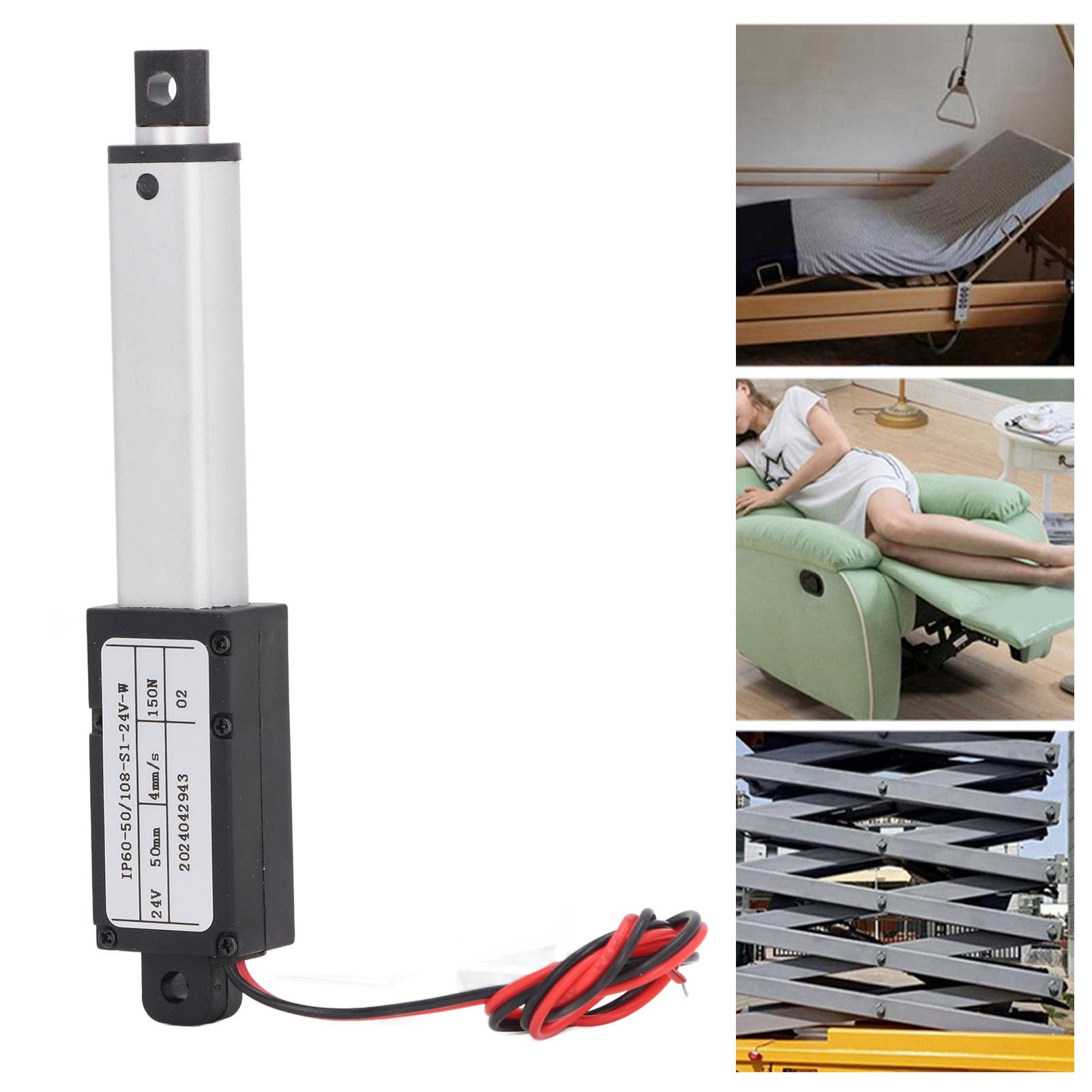 Attuatore Lineare Elettrico 24V - 150N, 10mm Corsa, Per Ventilazione Industriale E Agricola - Foto 8