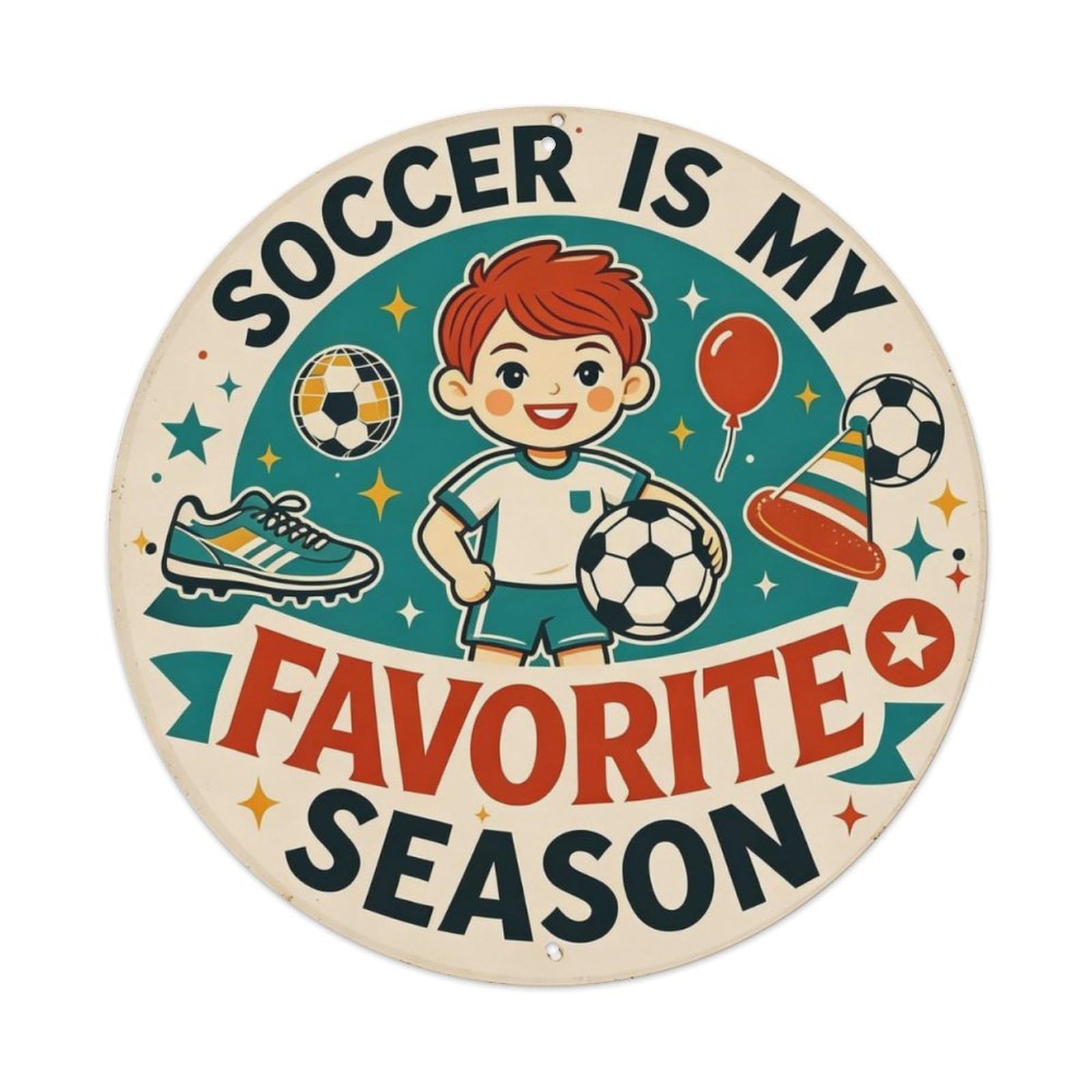 Retro Soccer Football Fan Metal Tin Sign Plaque