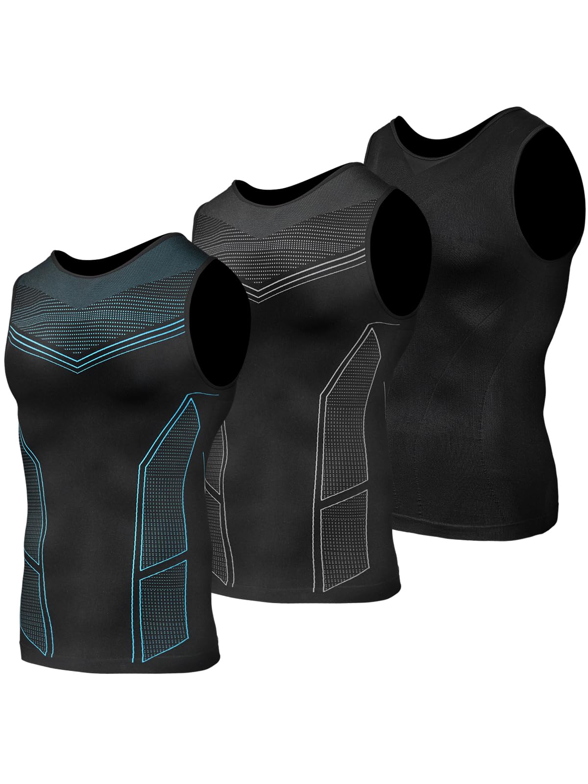 Odoland 3 Pack Men Compression Shirt