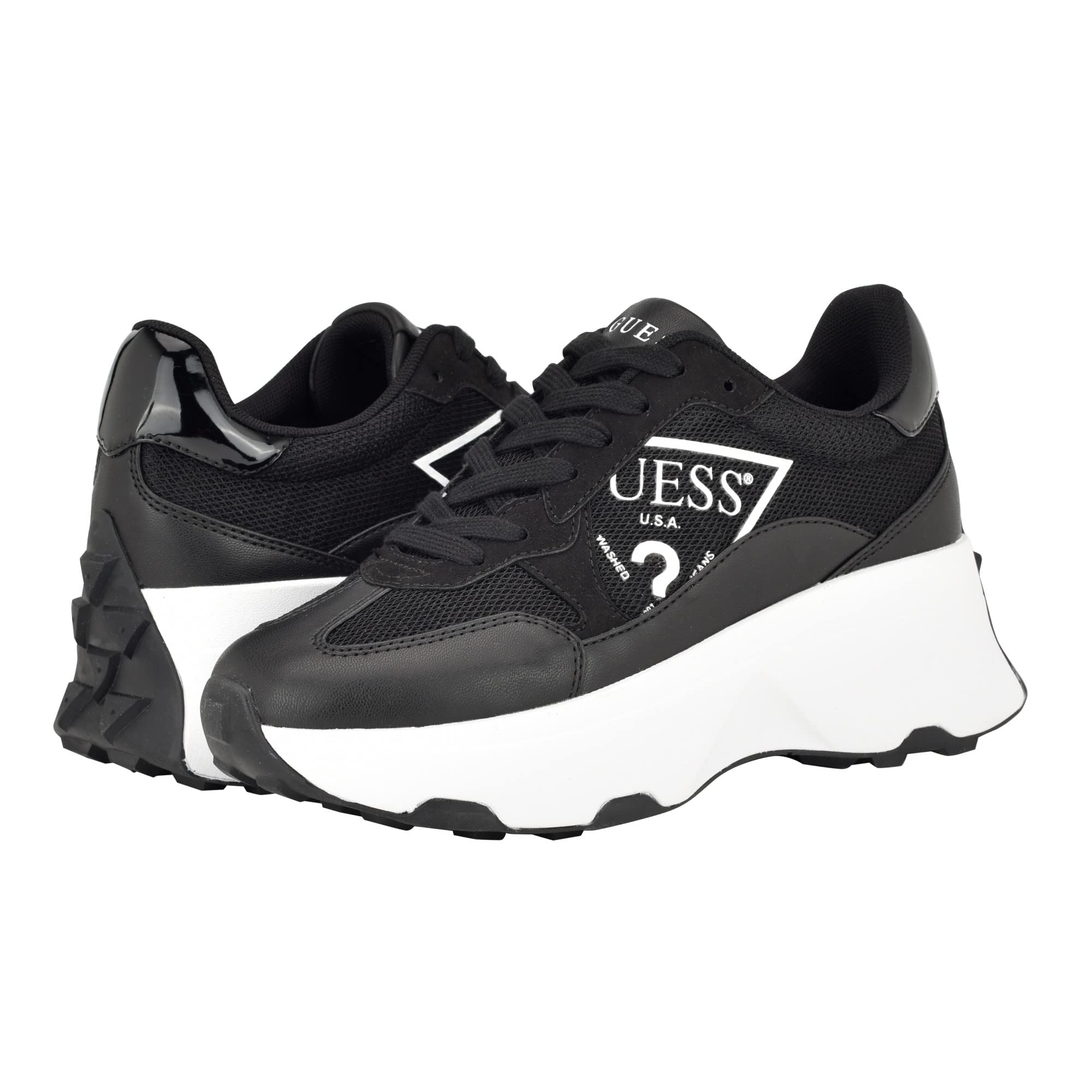 GUESS Women's Calebb Sneaker, Black, 5.5 UK
