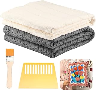 83 x 39’’ Tufting Cloth with Mark Lines, Premium Polyester Cotton Punch Needle Fabric with 71 x 31.5’’ Backing Fabric for Rug Tufting, Carpet Tufting Cloth Kit for Tufting Gun