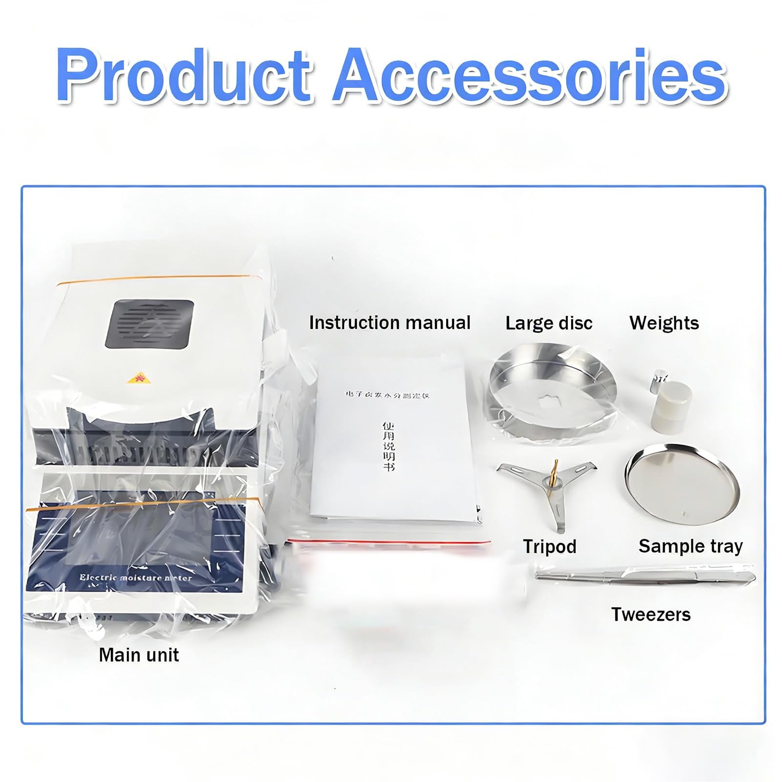 Analizador de humedad halógeno de precisión, pantalla táctil LCD de 5 pulgadas, medidor de humedad automático para laboratorio e industrial, 50 g-5 mg