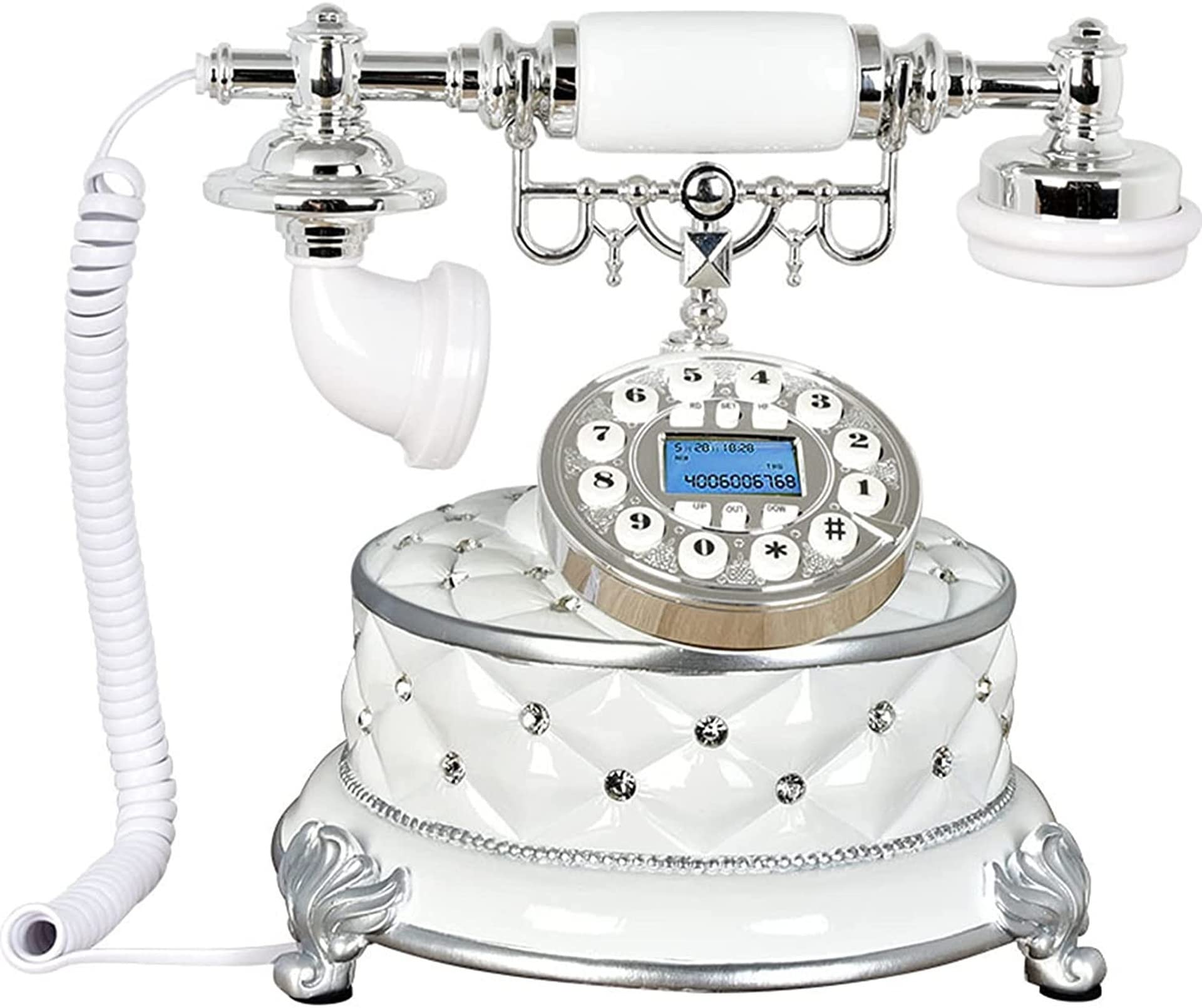 Téléphone fixe vintage avec fonction rappel et grand écran contre les oublis