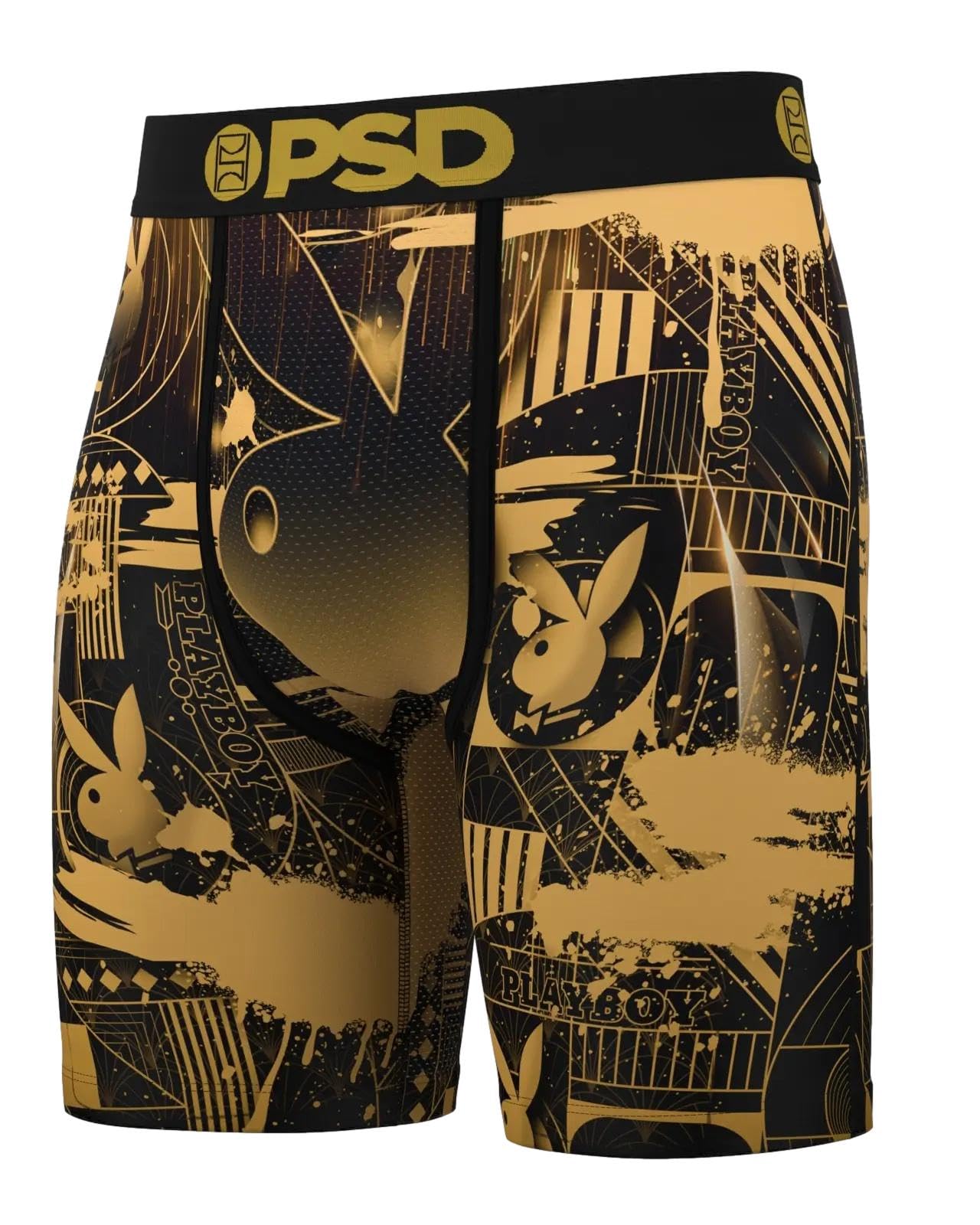 Psd Men's Pb Deco Playboy Boxer Briefs - Breathable And Supportive Underwear With Moisture-Wicking Fabric, Xl