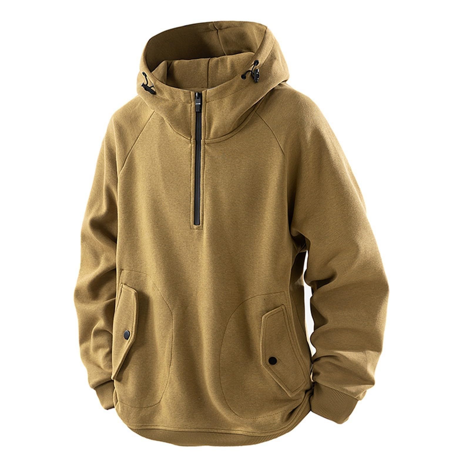 Felpa con cappuccio a mezza zip per uomo - Felpa con cappuccio a maniche
