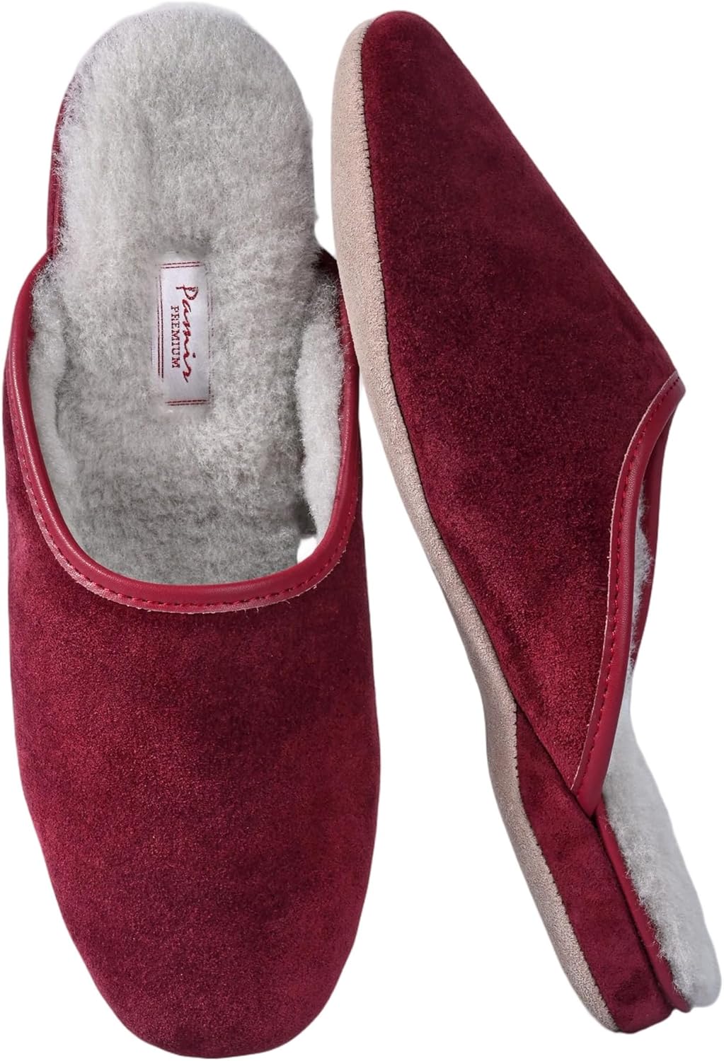 PAMIR Women's Sheepskin Indoor House Slippers - Hand-turned Scuffs, Genuine Suede Outsole, All-Season Luxury Comfort