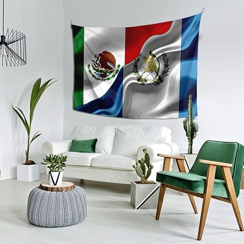 Miniatura 3 de Tapiz de bandera de Guatemala mexicana y de México de Guatemala de 60 x 40 pulgadas, divertido tapiz estético, arte de pared para dormitorio, sala
