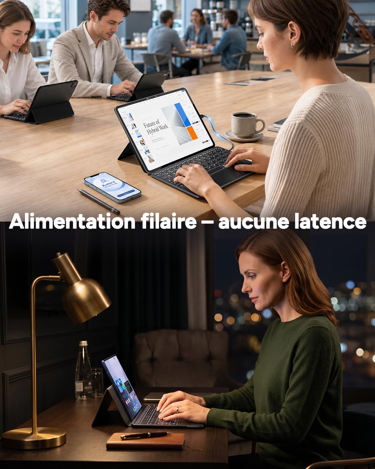 Doohoeek Clavier Universel Bluetooth & Filaire pour Tablette et Smartphone