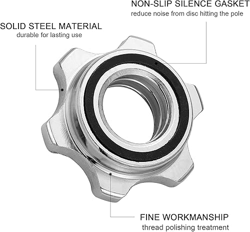Miniatura 3 de Rowland Harbor 4 collares estándar de bloqueo giratorio con barra de 1 pulgada, abrazaderas de tornillo antideslizantes para levantamiento de pesas