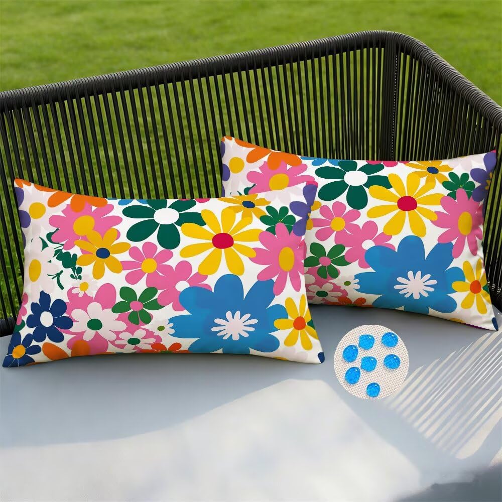 Housse coussin extérieur imperméable haut de gamme motif fleur pour décoration élégante