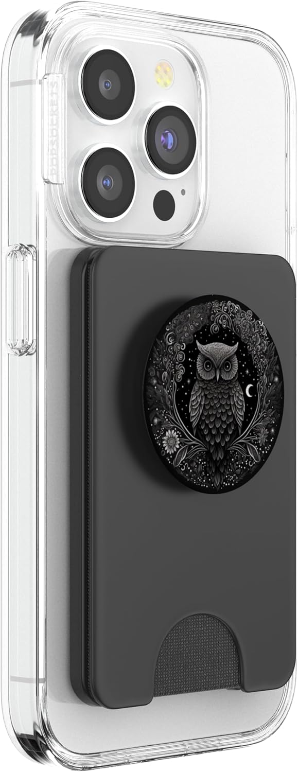 Cool Mandala Owl Illustration Unique Big Eyes Women Men Kids PopSockets PopWallet for MagSafe