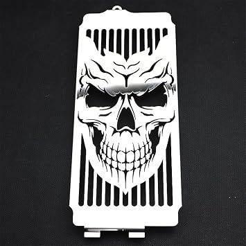 Skull Radiator Grill Cover Guard Protector for Honda Shadow ACE VT400 VT750 1997-2003 Spirit 750 VT750DC 2001-2007 Chrome