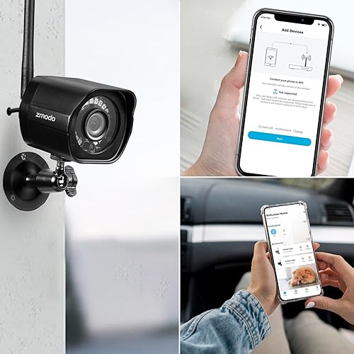 Miniatura 2 de Zmodo Cámaras para seguridad en el hogar (paquete de cámaras para interiores y exteriores), 1080p HD, cámara IP inalámbrica WiFi, detección de