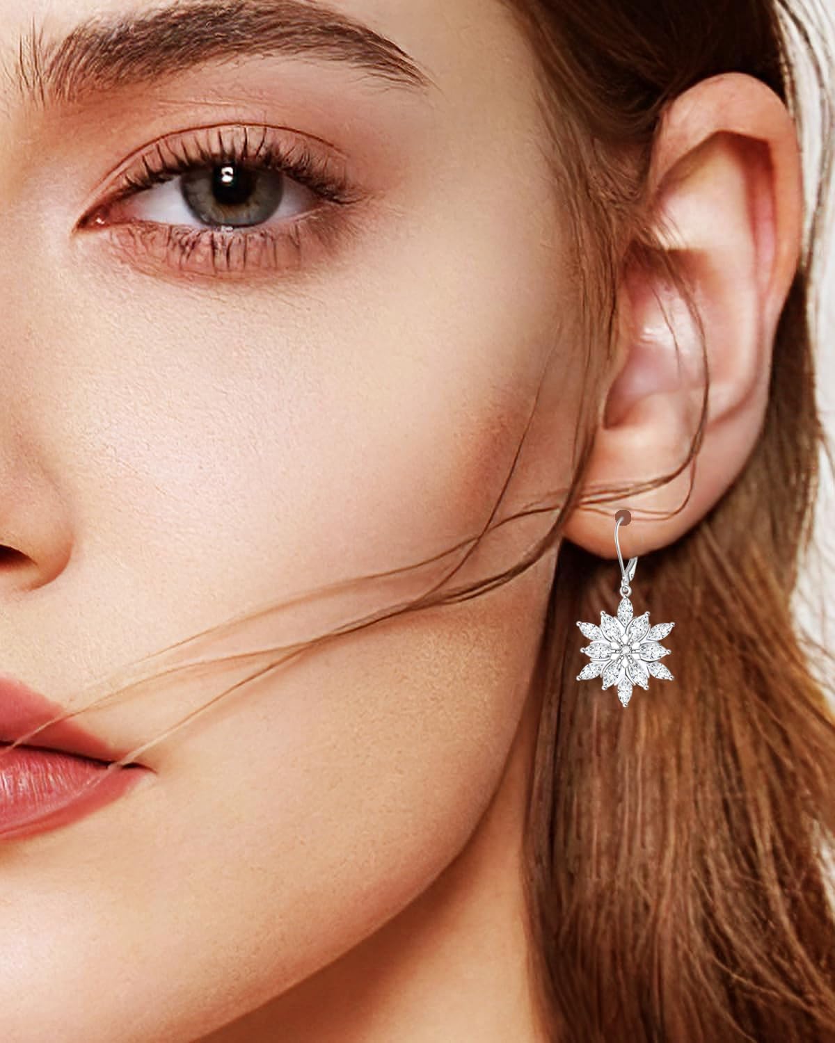 St Patrick's Day/Snowflake/Black Earrings for Women 925 Sterling Silver Teardrop Filigree Boho Western Dangle Drop Earrings Black Onyx Christmas Jewelry for Her - Image 3