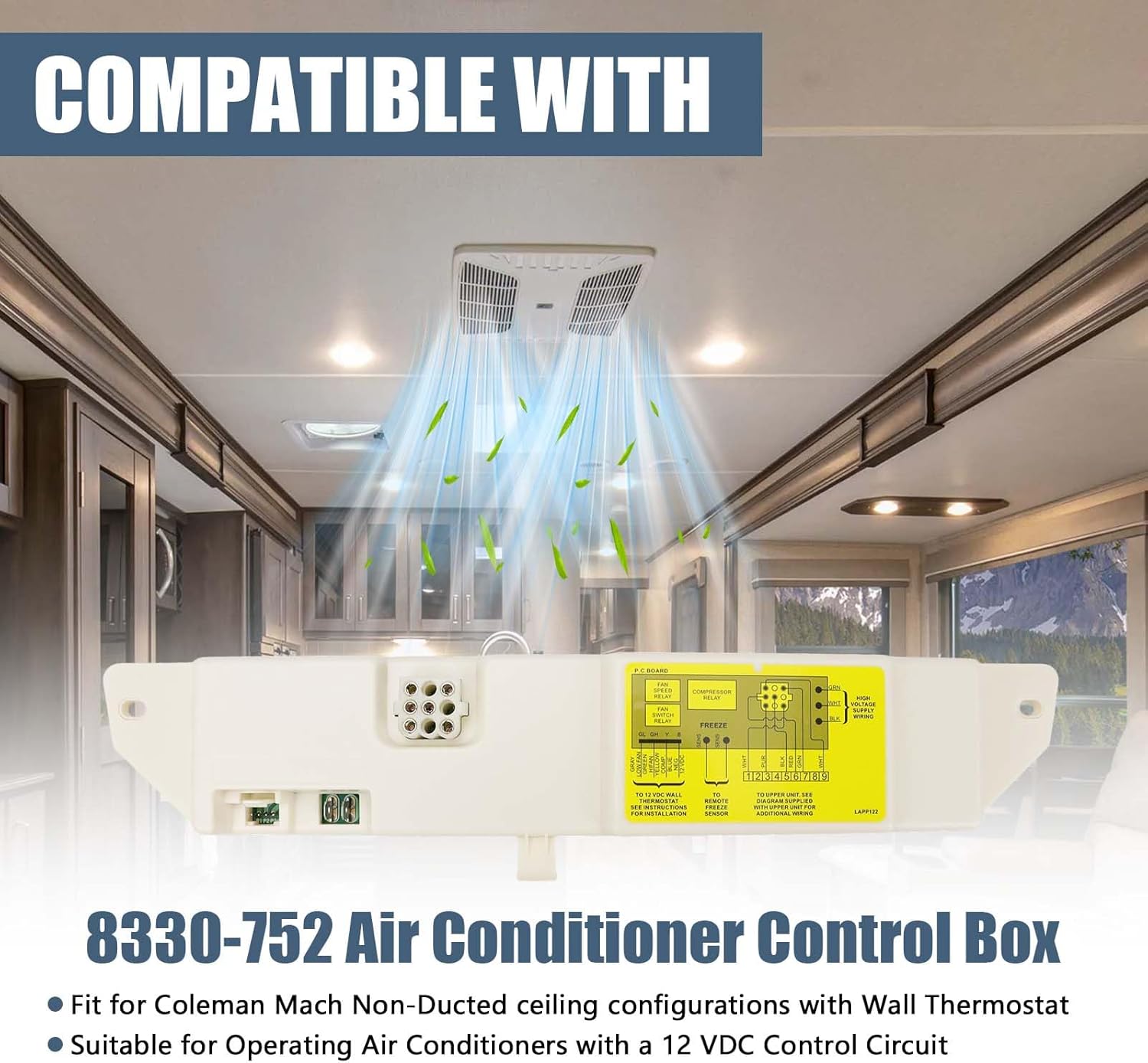8430-3851 Air Conditioner Control Box Cool Only Control Package Compatible with Coleman Mach Non-Ducted Ceiling configurations Replaces 8330-752, 83303851, 8430-3861