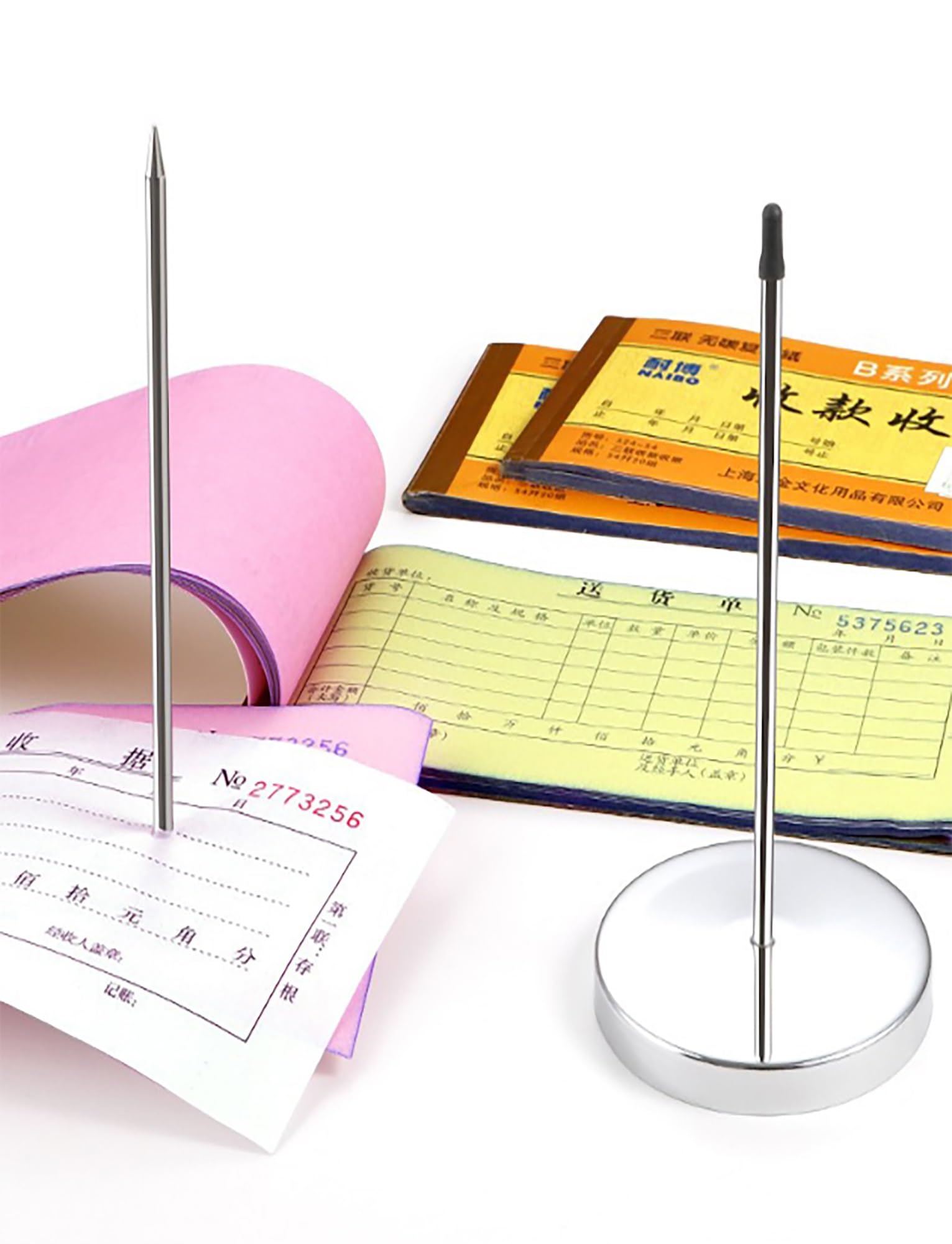 Soporte for sujetar recibos, estante deslizante for cheques, riel de exhibición de aluminio y soporte for recibos de acero inoxidable, soporte for billetes con pinchos for restaurantes, cafeterías, co