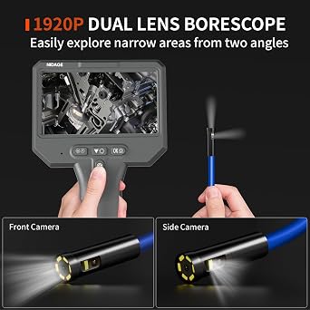 Dual Lens Industrial Borescope and Carrying Case Bundle