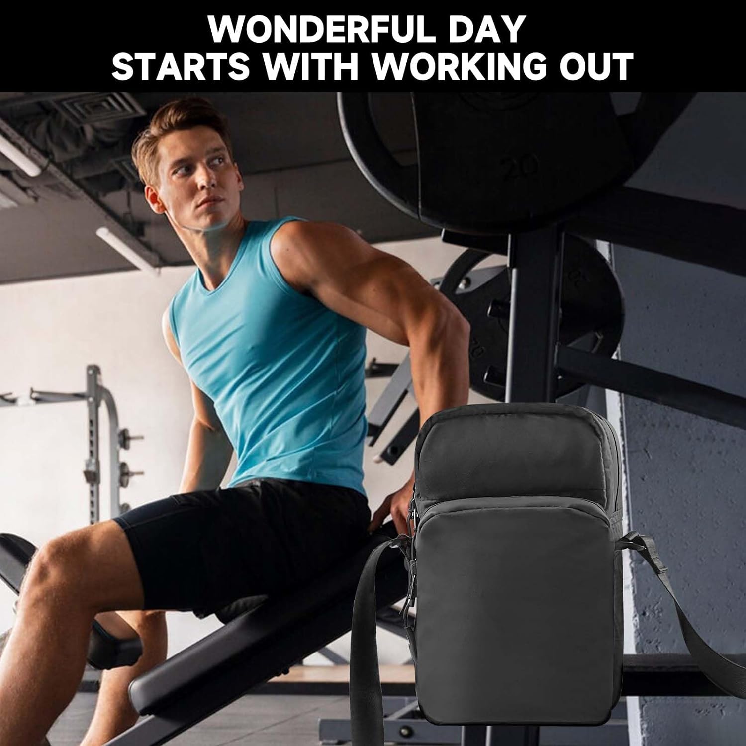 Magnetic Gym Bag, Magnetic Golf Pouch, Small Gym Bag for Men, Gym Accessories for Men, Large Capacity with Secure Magnets, Gym Workout, Travel Bag, Black - Image 5