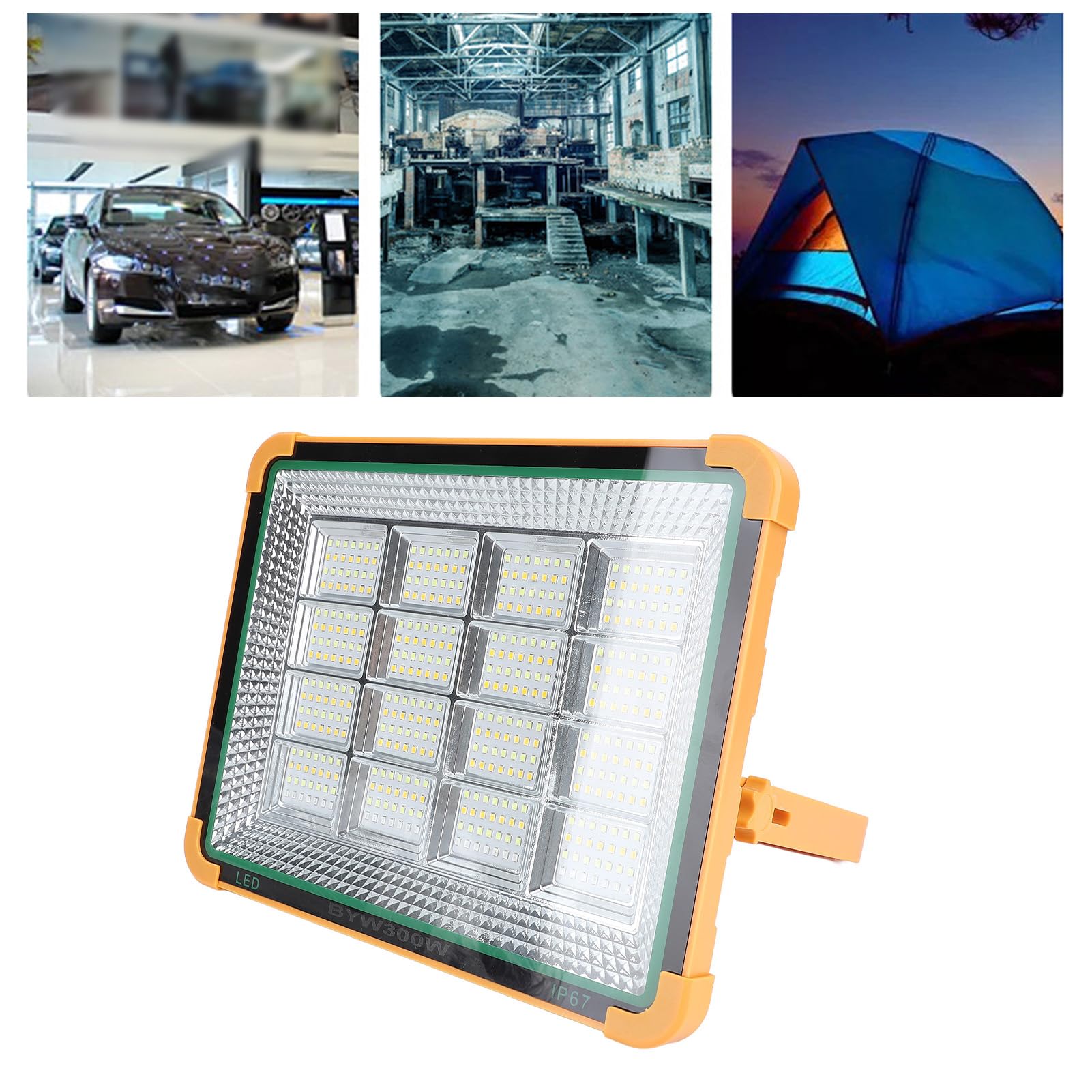 LED EMERGENCIA DE EMERGENCIA COMENTACIÓN DE 300W 25000LM 10000MAH Batería 448 Cuentas 4 Modos USB Recargable IP65 con Luz Solar Trabajo Solar