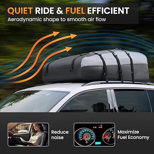 Miniatura 3 de Sailnovo Bolsa de techo para techo de automóvil, 21 cubos, bolsa de techo impermeable para la mayoría de vehículos consin portaequipajes con correa,