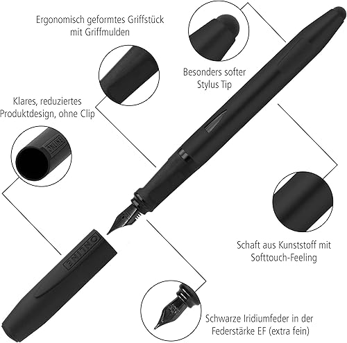 Miniatura 3 de Online Rollerball Switch Expert Black, rodillo de cartucho de tinta y bolígrafo táctil, de forma ergonómica, para zurdos y diestros, punta de lápiz