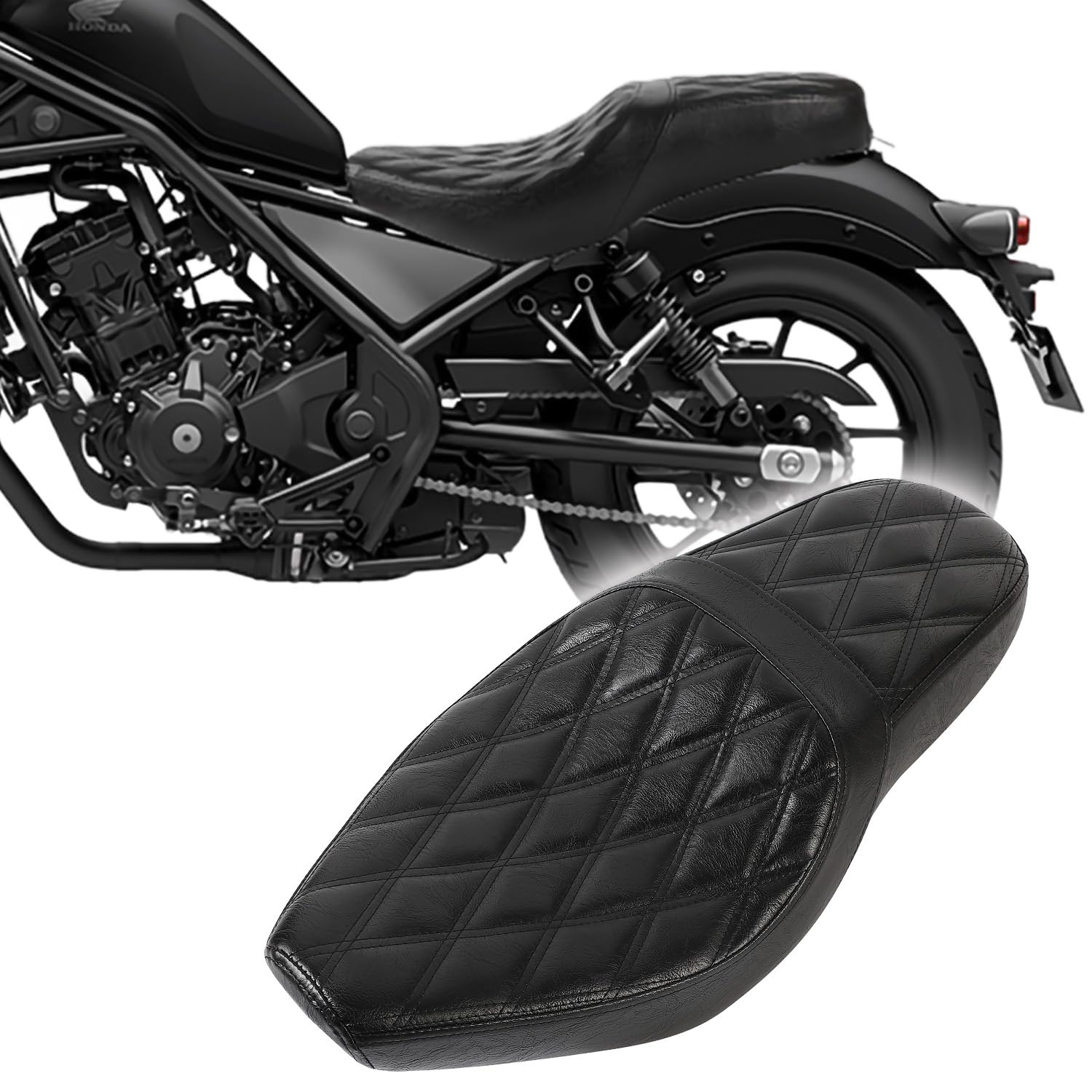 Amazon | 【日本在庫で即配】レブル250 500 本革調 ロングシート 高